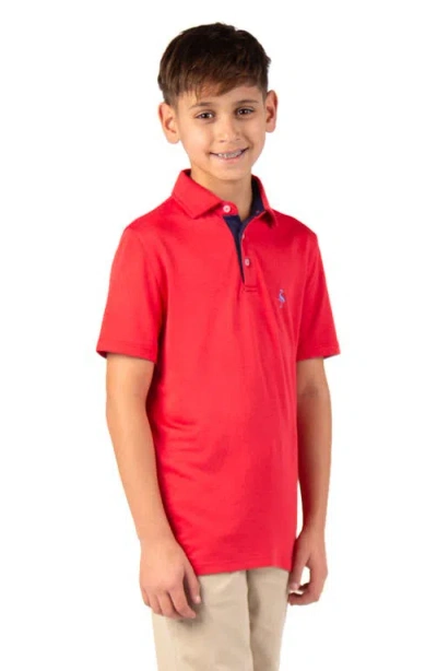 Tailorbyrd Kids' Solid Knit Polo In Red