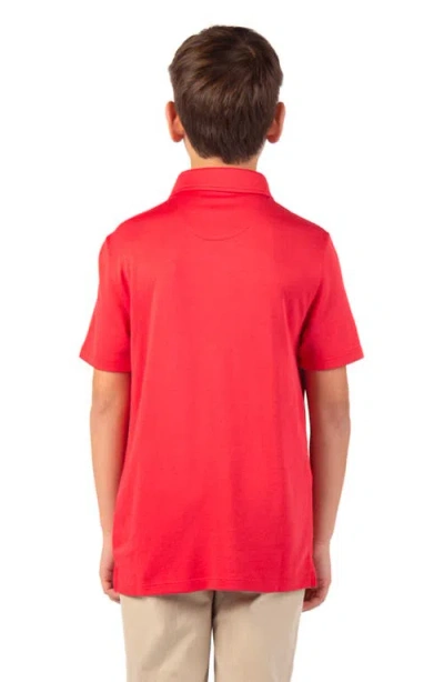 Tailorbyrd Kids' Solid Knit Polo In Red