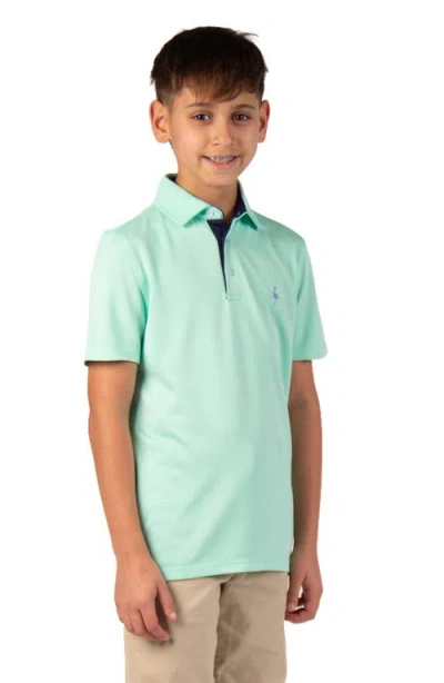 Tailorbyrd Kids' Solid Knit Polo In Blue