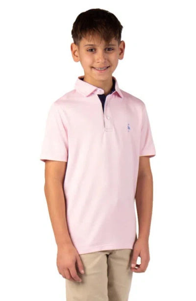 Tailorbyrd Kids' Solid Knit Polo In Pink