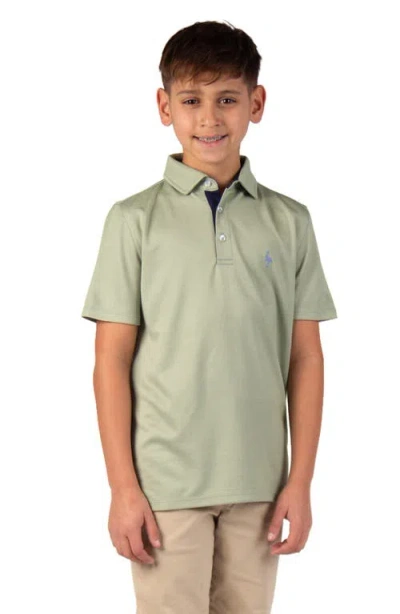 Tailorbyrd Kids' Solid Knit Polo In Green