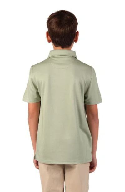 Tailorbyrd Kids' Solid Knit Polo In Green