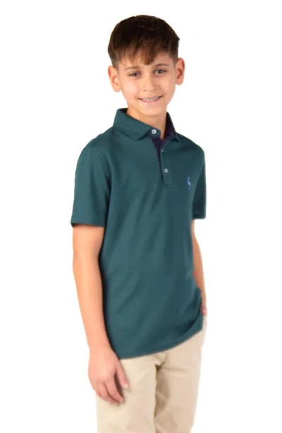 Tailorbyrd Kids' Solid Knit Polo In Blue