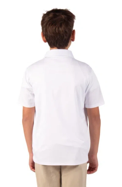 Tailorbyrd Kids' Mélange Mesh Performance Polo In White