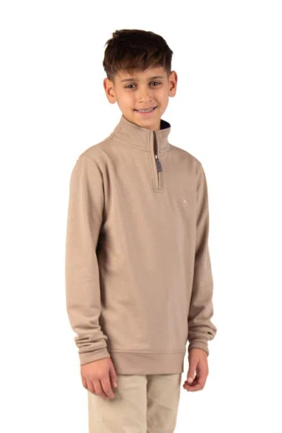 Tailorbyrd Kids' Fleece Quarter-zip Pullover In Brown