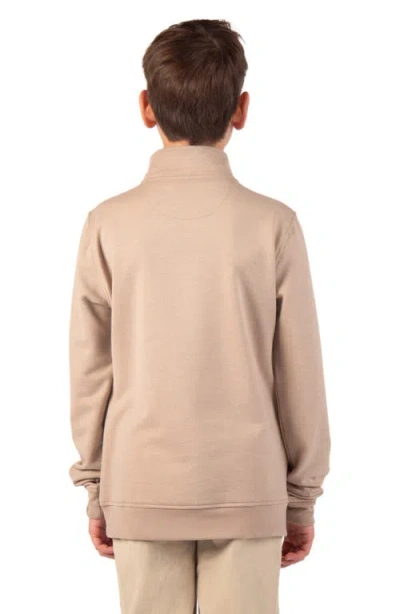 Tailorbyrd Kids' Fleece Quarter-zip Pullover In Brown