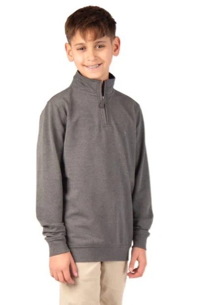 Tailorbyrd Kids' Fleece Quarter-zip Pullover In Brown