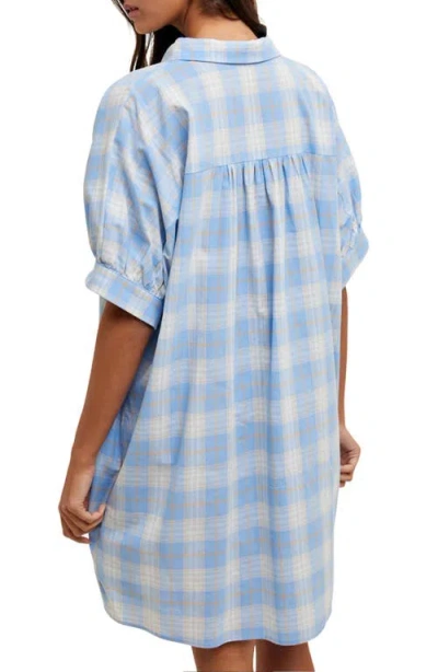 Wishlist Oversize Button-up Shirtdress In Blue