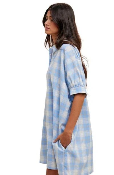 Wishlist Oversize Button-up Shirtdress In Blue