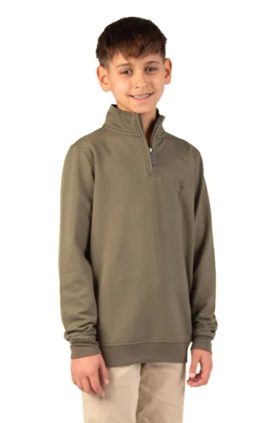 Tailorbyrd Kids' Fleece Quarter-zip Pullover In Brown