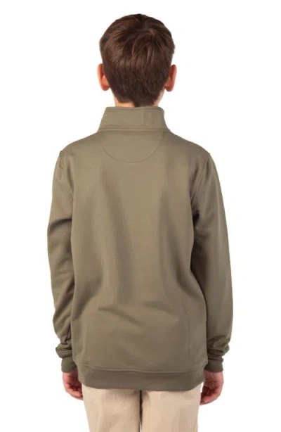 Tailorbyrd Kids' Fleece Quarter-zip Pullover In Brown