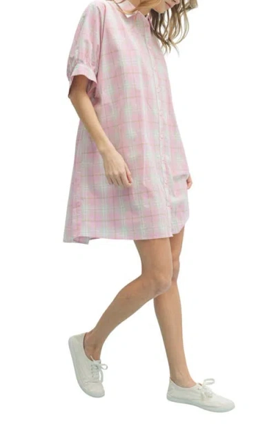 Wishlist Oversize Button-up Shirtdress In Pink