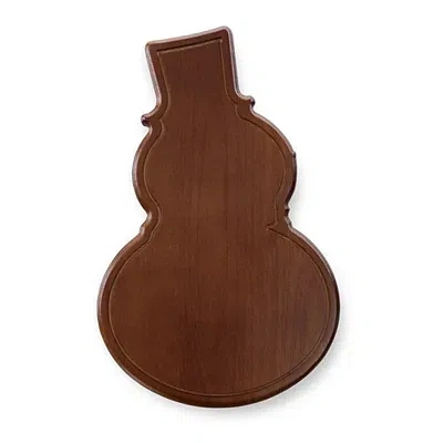 Kirkland's Stained Parawood Snowman Serving Tray With Knife In Brown