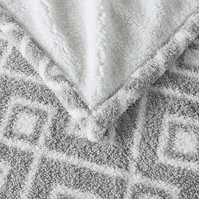 Kirkland's Grey Geometric Heated Throw In Gray