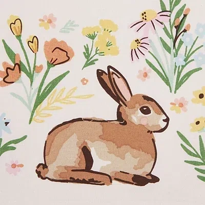 Kirkland's Spring Bunny Hop Tablecloth In White
