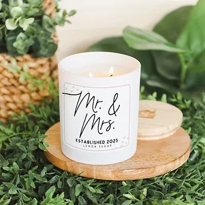 Kirkland's Mr. And Mrs. Est 2025 2-wick Candle In White