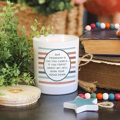 Kirkland's Friendship Strawberry Cream Jar Candle In White