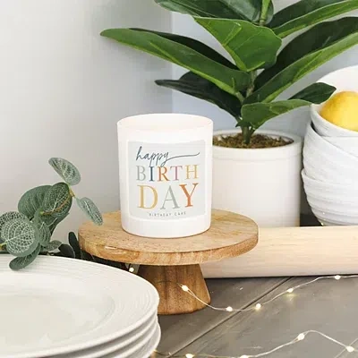 Kirkland's Birthday Cake Happy Jar Candle In White