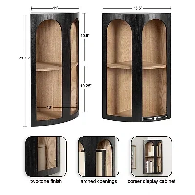 Kirkland's Arched Openings Corner Shelf In Black