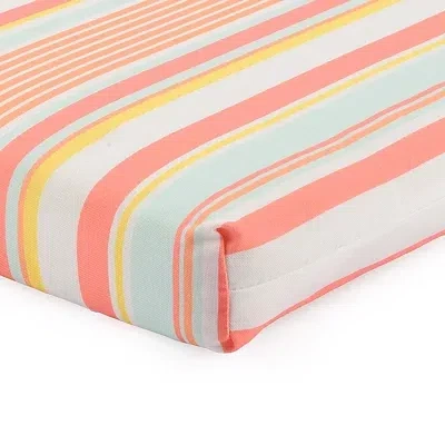 Kirkland's Coral Striped Outdoor Chair Cushion In Multi