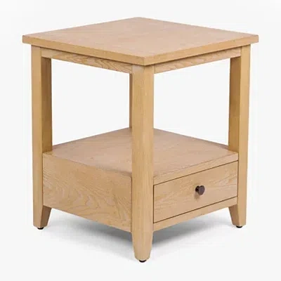 Kirkland's Duncan Natural Whitewash Wood End Table In Neutral
