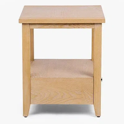 Kirkland's Duncan Natural Whitewash Wood End Table In Neutral