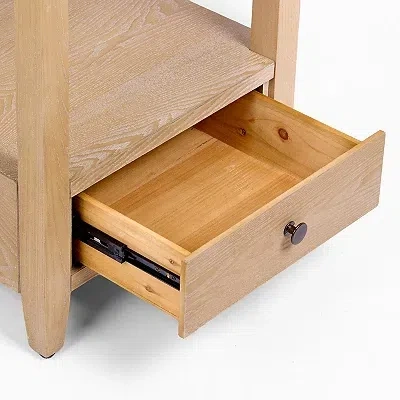 Kirkland's Duncan Natural Whitewash Wood End Table In Neutral