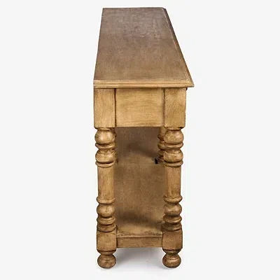 Kirkland's Ornate Carved Wood 2-drawer Console Table In Brown