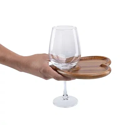 Kirkland's Heart Appetizer Plates With Wine Glass Holders In Brown