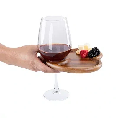 Kirkland's Heart Appetizer Plates With Wine Glass Holders In Brown