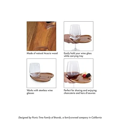 Kirkland's Heart Appetizer Plates With Wine Glass Holders In Brown