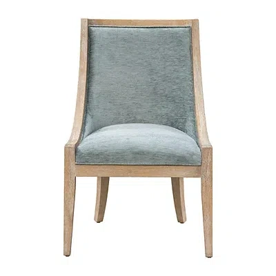 Kirkland's Soft Green Upholstered Elmcrest Dining Chair In Blue