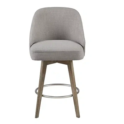 Kirkland's Upholstered Pearce Swivel Counter Stool In Gray