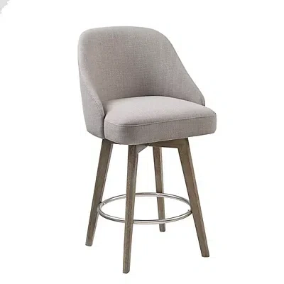 Kirkland's Upholstered Pearce Swivel Counter Stool In Gray