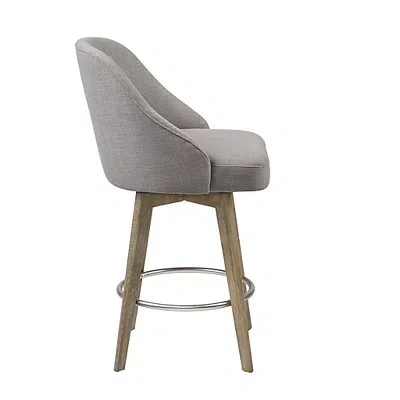 Kirkland's Upholstered Pearce Swivel Counter Stool In Gray