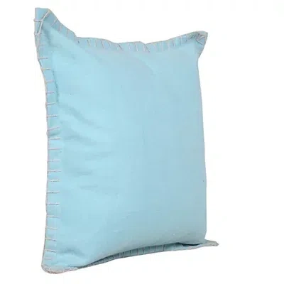 Kirkland's Solid Blue Embroidered Edge Pillow In Blue