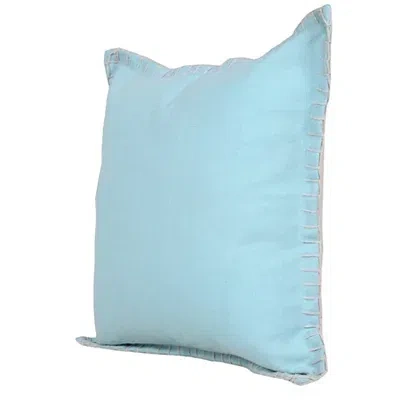 Kirkland's Solid Blue Embroidered Edge Pillow In Blue