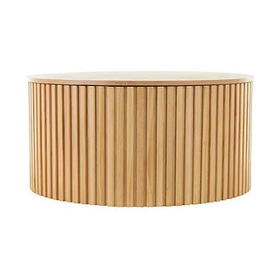 Kirkland's Fir Wood With Slatted Base Coffee Table In Brown