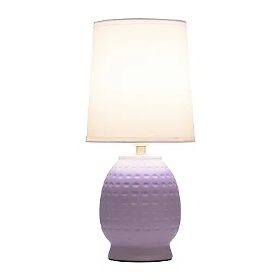 Kirkland's Lavender Dimpled Ceramic Petite Table Lamp In Purple