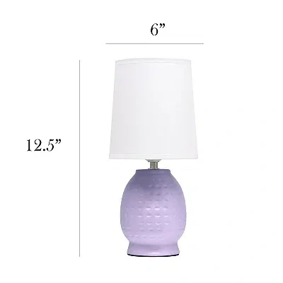 Kirkland's Lavender Dimpled Ceramic Petite Table Lamp In Purple