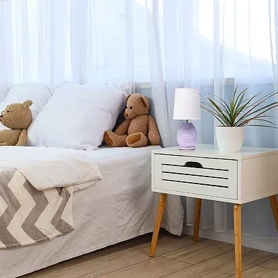 Kirkland's Lavender Dimpled Ceramic Petite Table Lamp In Purple