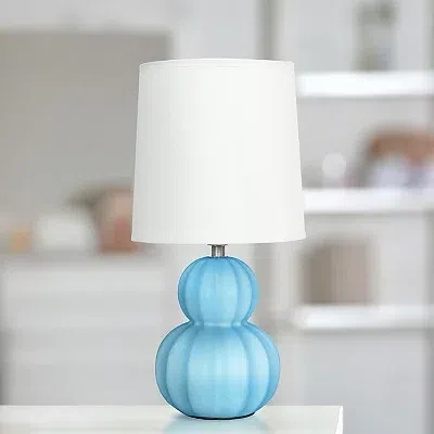 Kirkland's Ceramic Stacked Gourd Petite Table Lamp In Blue