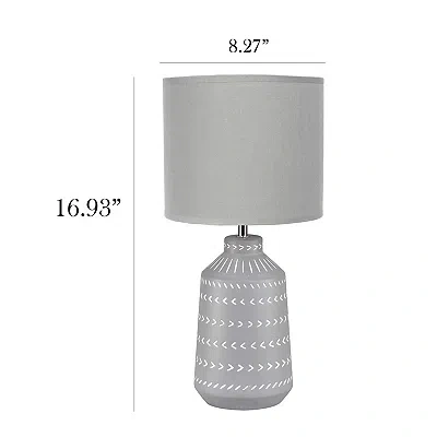 Kirkland's Ceramic Boho Pattern Table Lamp In Gray