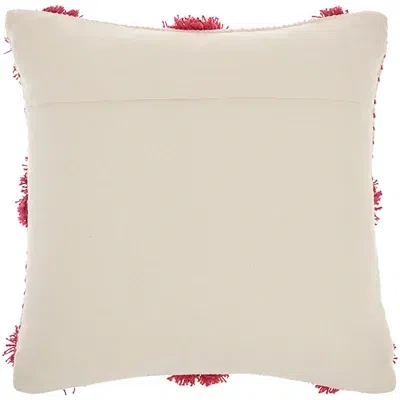 Kirkland's Hot Pink Tufted Pom Poms Throw Pillow In Pink