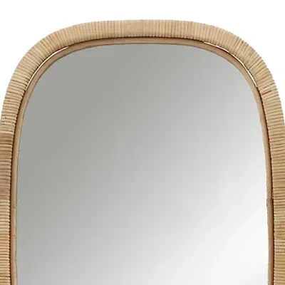 Kirkland's Bambo Wrapped Frame Rectangle Wall Mirror In Brown