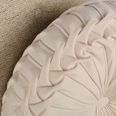 Kirkland's Round Ivory Velvet Pillow In White