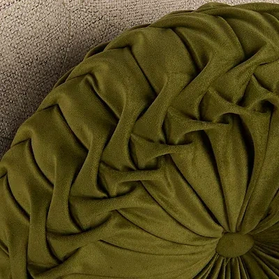 Kirkland's Round Dark Green Velvet Pillow In Green