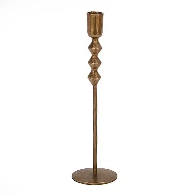 Kirkland's Forged Diamond Taper Candle Holder In Gold