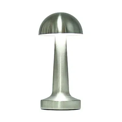 Kirkland's Metal Mushroom Mini Cordless Lamp In Silver