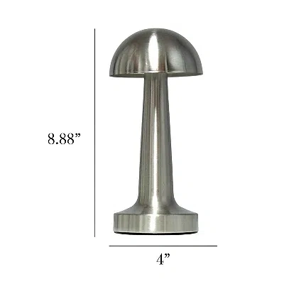 Kirkland's Metal Mushroom Mini Cordless Lamp In Silver
